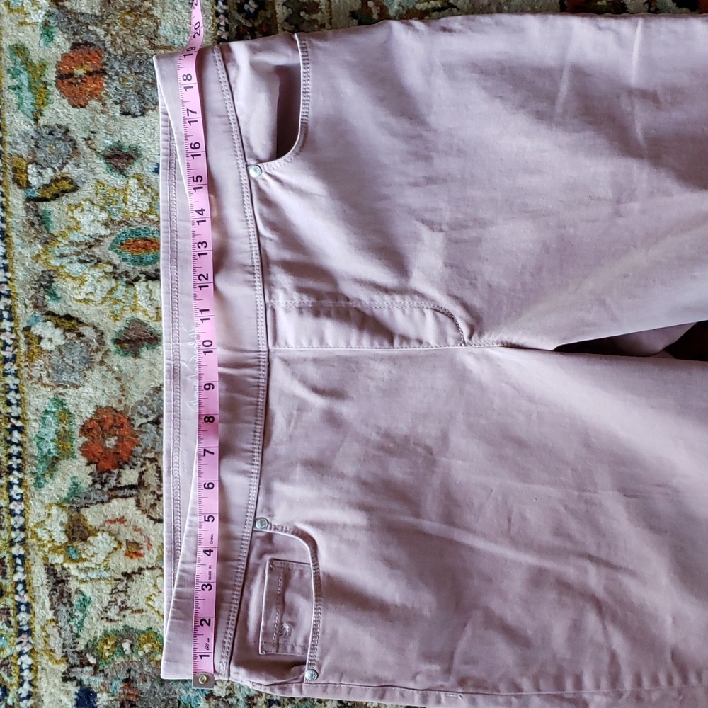 GLORIA VANDERBILT Avery Pull-On Neutral Blush Dusty Rose Capris Skimmer Jeans-18 - Picture 14 of 15